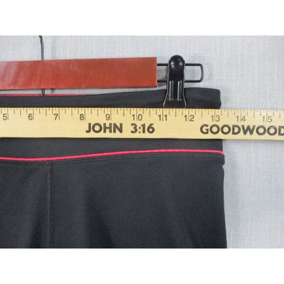 Adidas Womens Black Compression Shorts Pink Logo Size S Polyester Spandex - Picture 5 of 8